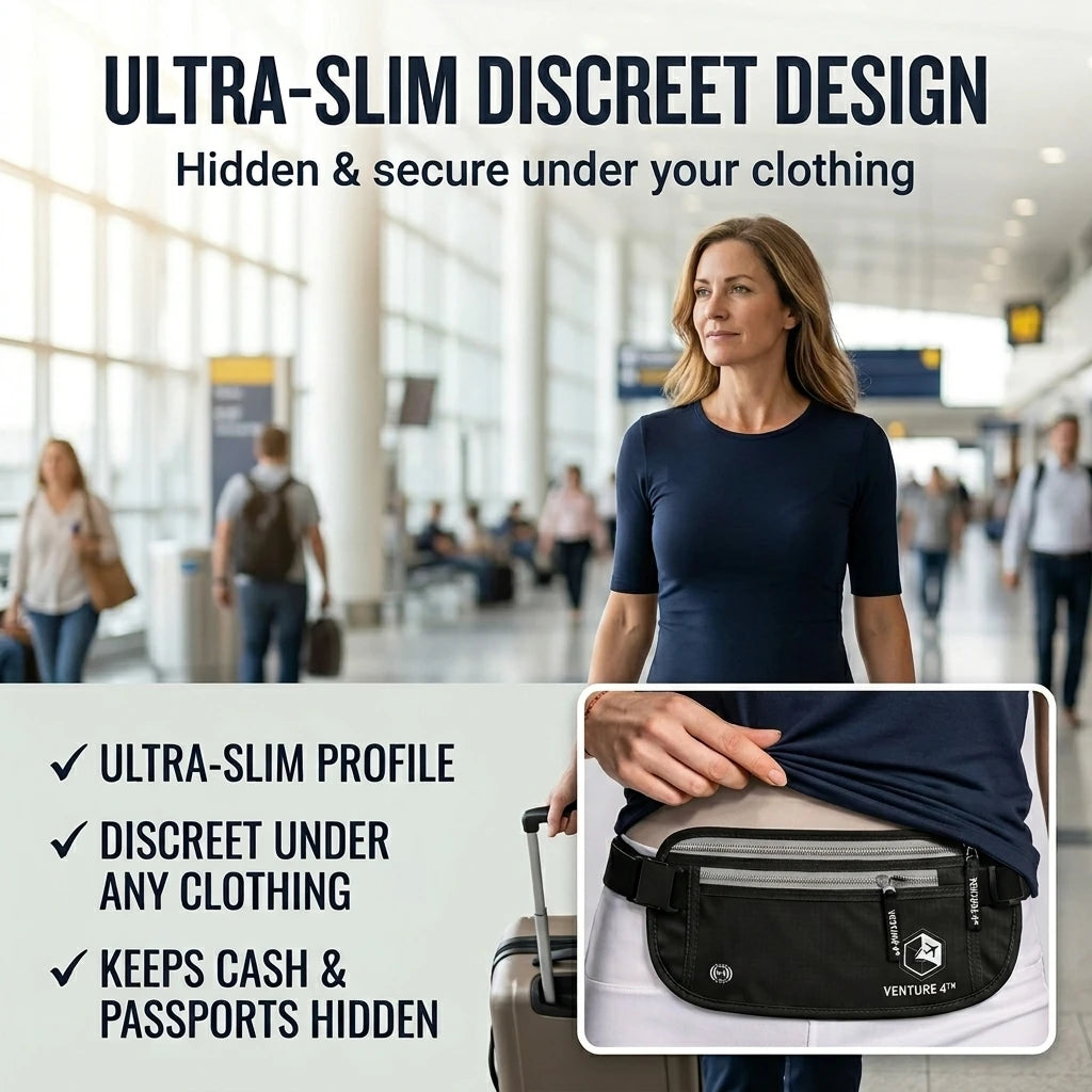 Ultra-slim discreet design — hidden and secure under your clothing