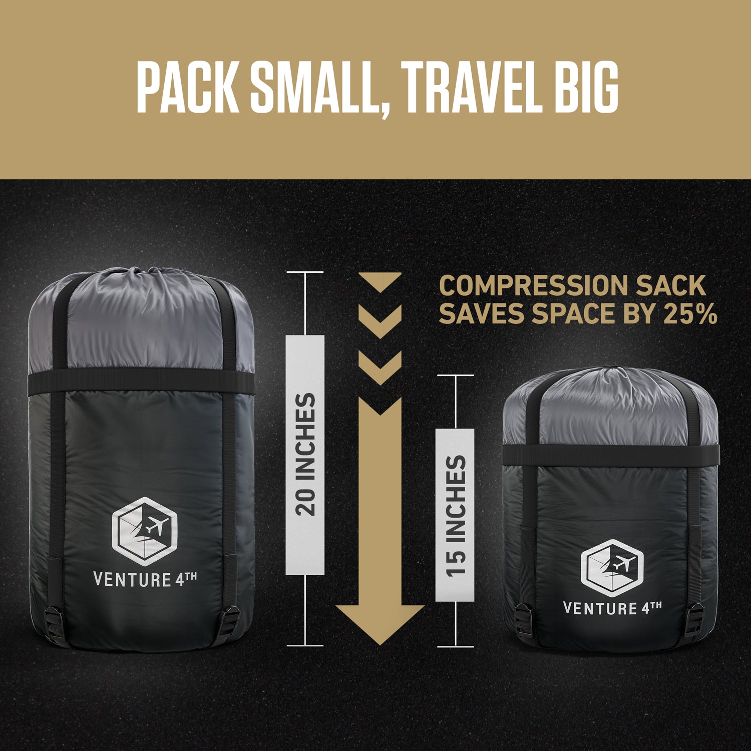 Packs small into the included compression sack