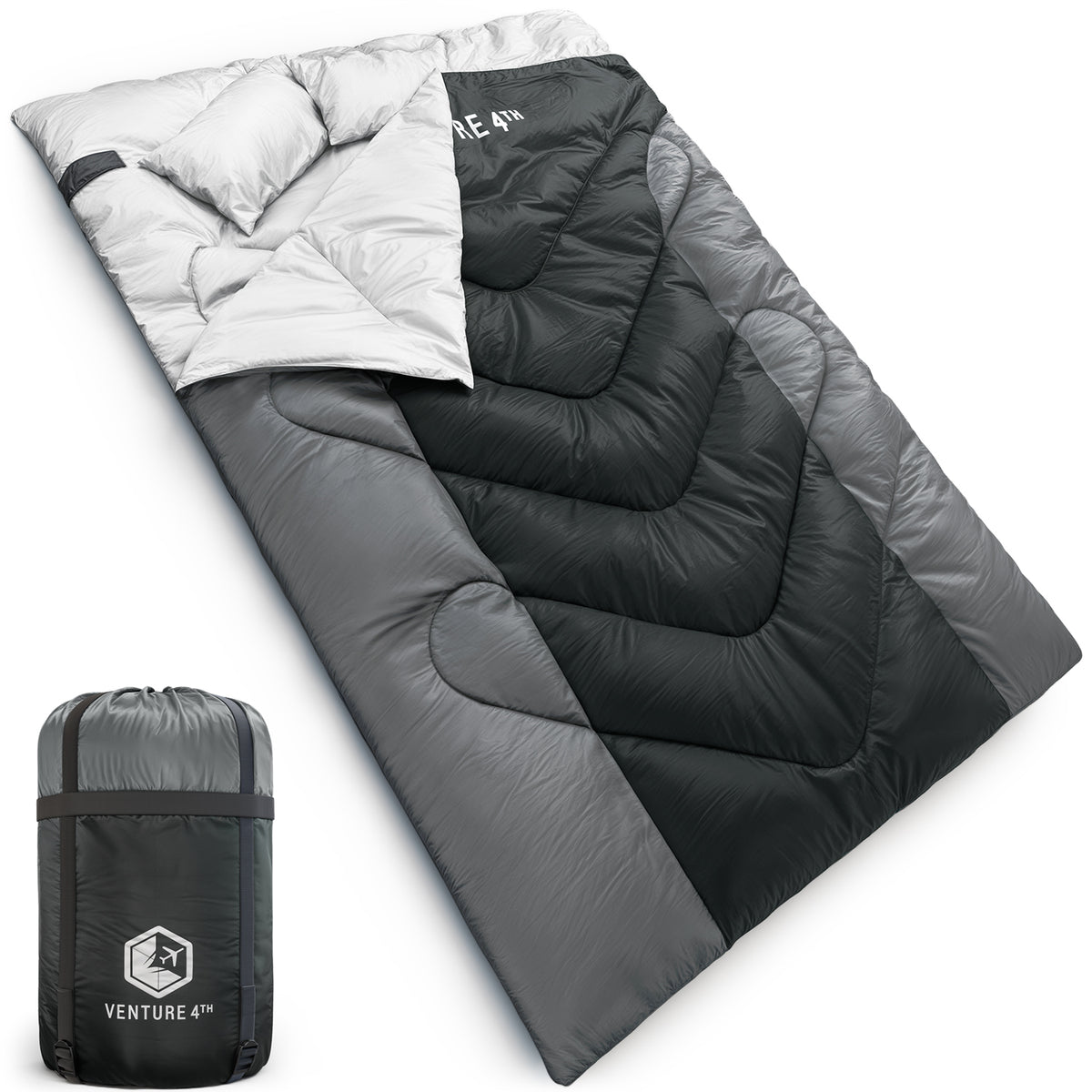 VENTURE 4TH double sleeping bag for two with compression sack
