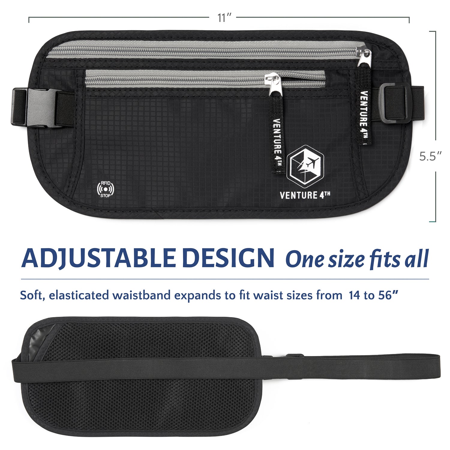 Breathable back, adjustable fit