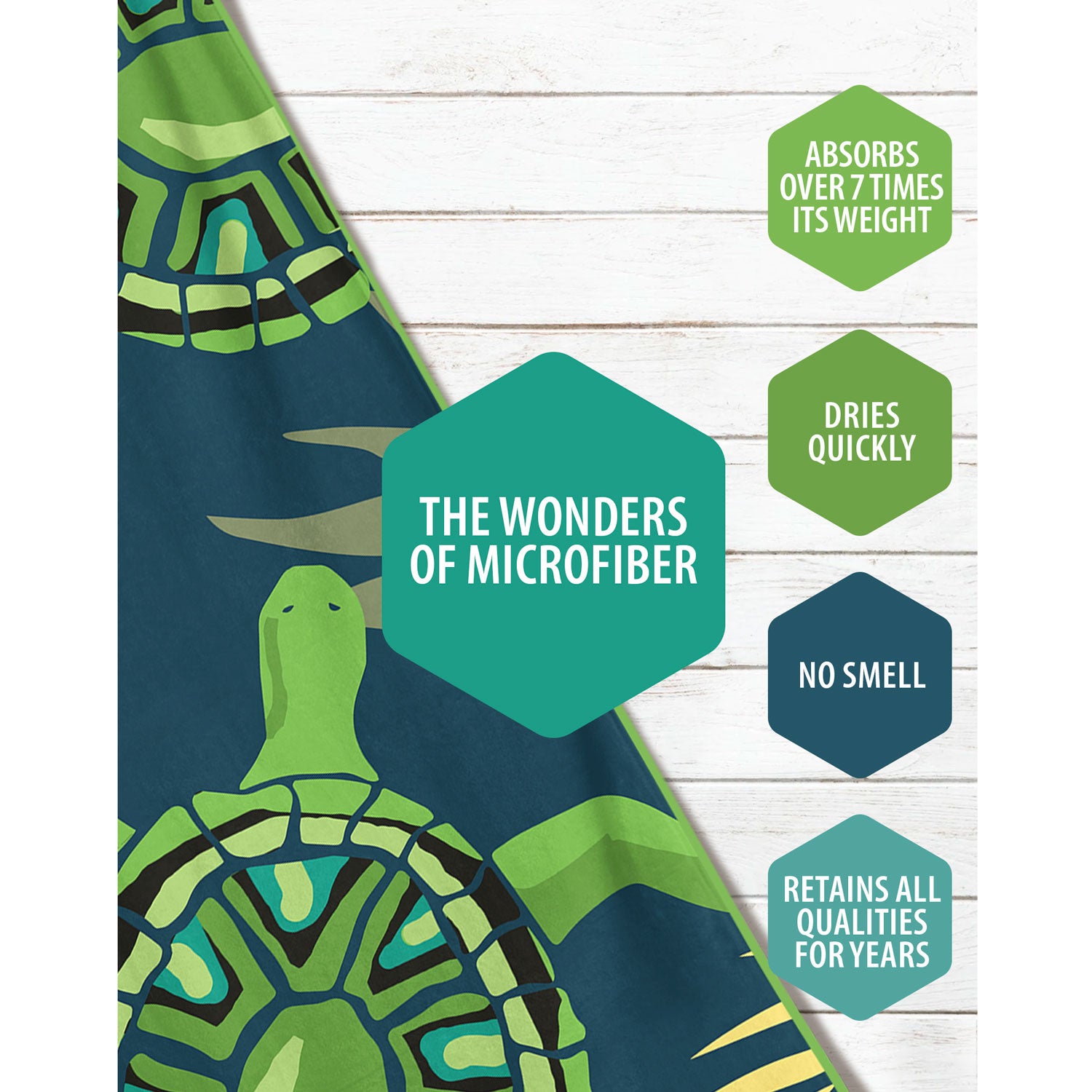 The wonders of microfiber — absorbent, quick drying, no smell